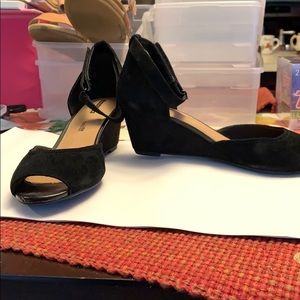 Black Clark's Peep Toe Shoe